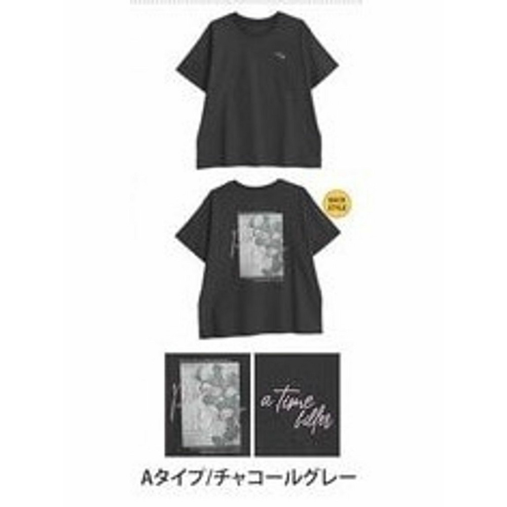 選べる！バックプリントＴシャツ / 大きいサイズ ハッピーマリリン Bタイプ/チャコールグレー 1