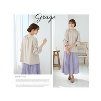 Rin　綺麗なのに着心地楽ちん袖2wayカットジョーゼット首元パールブラウス