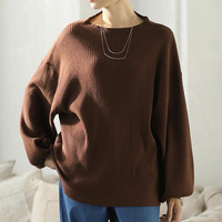 新色追加!! Rin フィットしすぎない！細魅せ叶える！華奢魅せ美人 もっちり リブ 長袖 ぽわん袖ニット