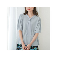 Rin フィットしすぎずスッキリ! 華やぎ美人な ボウタイデザイン テレコリブ トップス