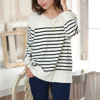 Rin フィット感軽減！ Tシャツ感覚 もっちりやわらか Vネック ニット