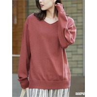 Rin　シンプルＶネックニット / 大きいサイズ Rin