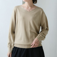 Rin 綺麗を追求 毛玉にならない サイズ感にこだわった シンプル Vネック ニット プルオーバー 毛玉レス