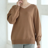 Rin 綺麗を追求 毛玉にならない サイズ感にこだわった シンプル Vネック ニット プルオーバー 毛玉レス