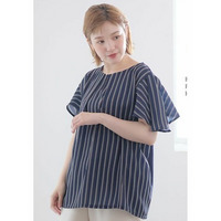 Rin布帛プルオーバーカットソーブラウス / 大きいサイズ Rin