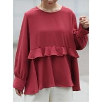 Rin ストレスフリーペプラムブラウス / 大きいサイズ Rin