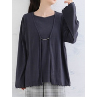 Rin テレコリブアンサンブルカットソー / 大きいサイズ Rin