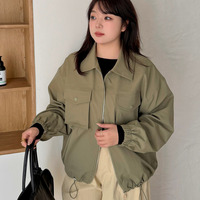 トレンドの綺麗めシンプルなワークテイスト フルジップ ジャケット