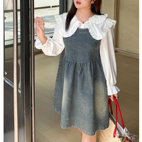 前後２wayで着用できるガーリーテイスト デニムジャンパースカート