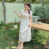 花柄プリントジャガード生地のアシンメトリーデザインワンピース