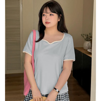 コントラストカラーのパイピングがおしゃれな半袖Tシャツ