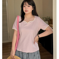 コントラストカラーのパイピングがおしゃれな半袖Tシャツ