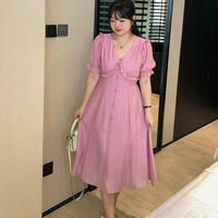 テンセルクレープ生地 フリル使い 大人可愛い ガーリーワンピース