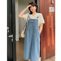 大人の綺麗めカジュアル オーバーオールジャンパースカート