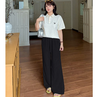 ドロスト付きウエストゴムのゆったり綺麗めフレアパンツ