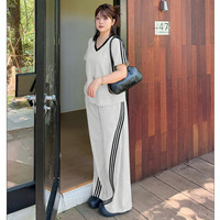 【今だけ10%オフ】パンツ丈2タイプ トレンド スポーツテイストラインデザインスーツ