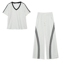 パンツ丈2タイプ トレンド スポーツテイストラインデザインスーツ