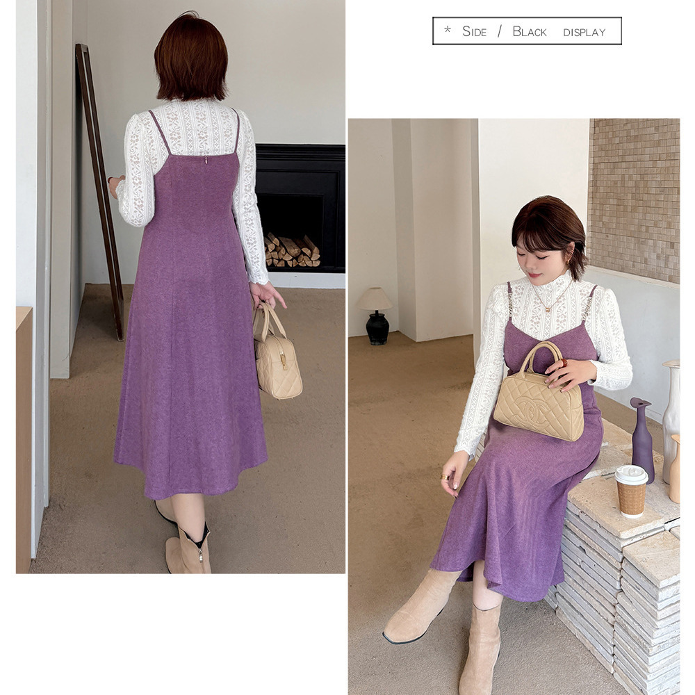 起毛レーストップスと細肩紐ジャンパースカート セットアップ7