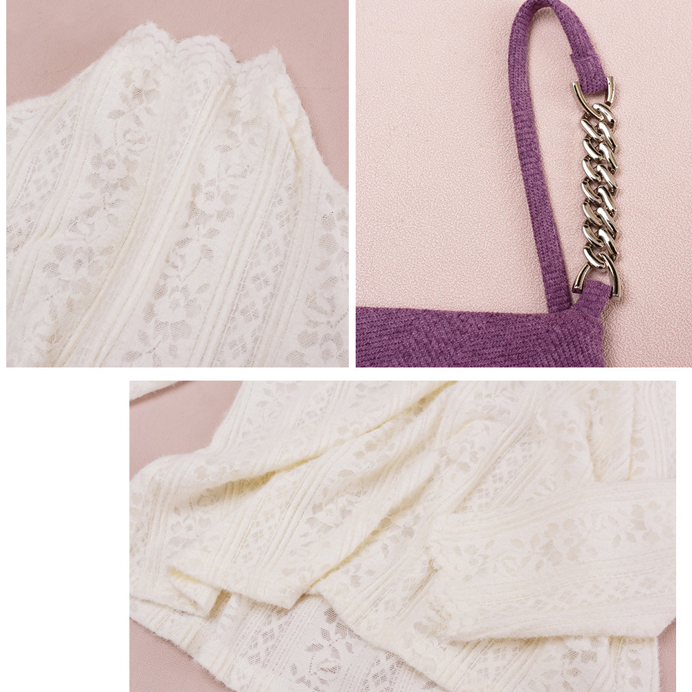 起毛レーストップスと細肩紐ジャンパースカート セットアップ8