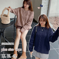 ベーシックスタイル ケーブル編み プルオーバー ニットセーター