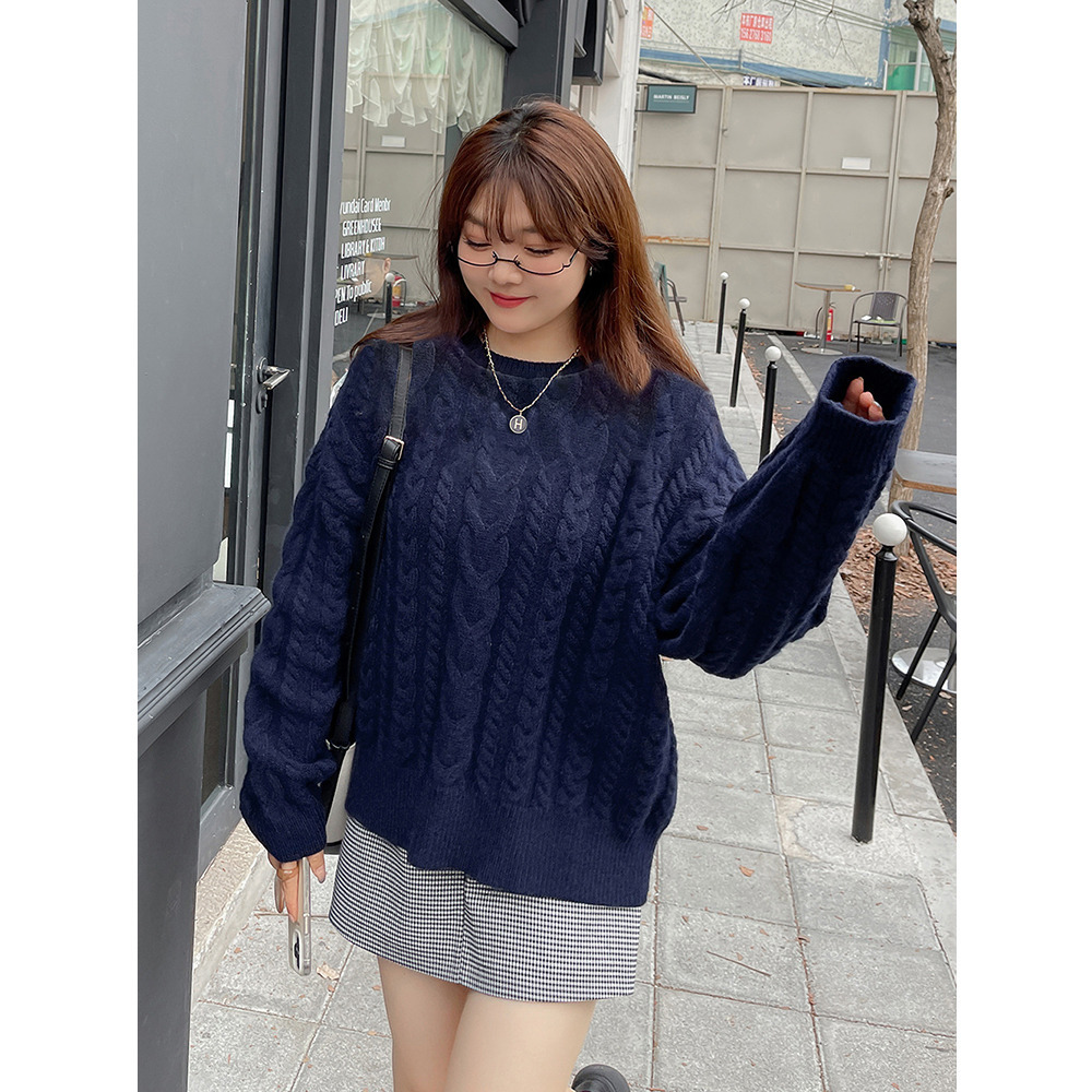 ベーシックスタイル ケーブル編み プルオーバー ニットセーター3