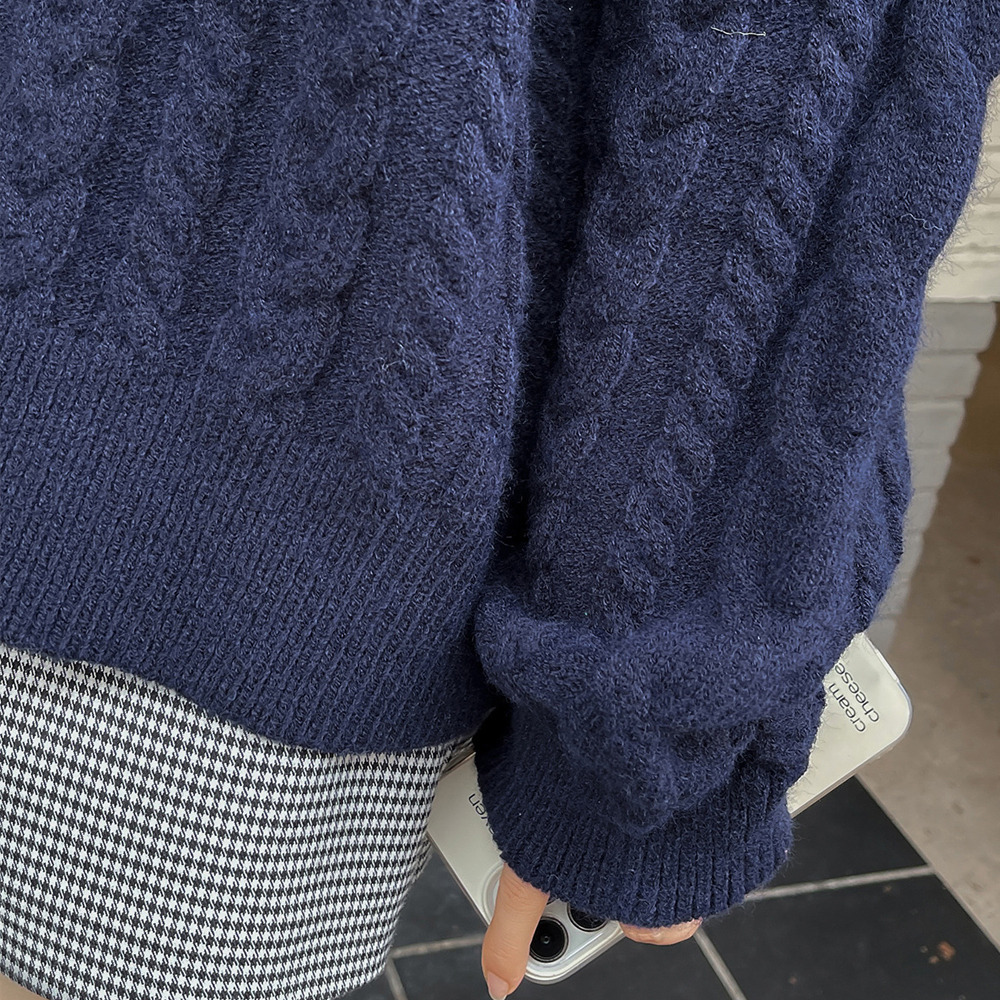 ベーシックスタイル ケーブル編み プルオーバー ニットセーター4