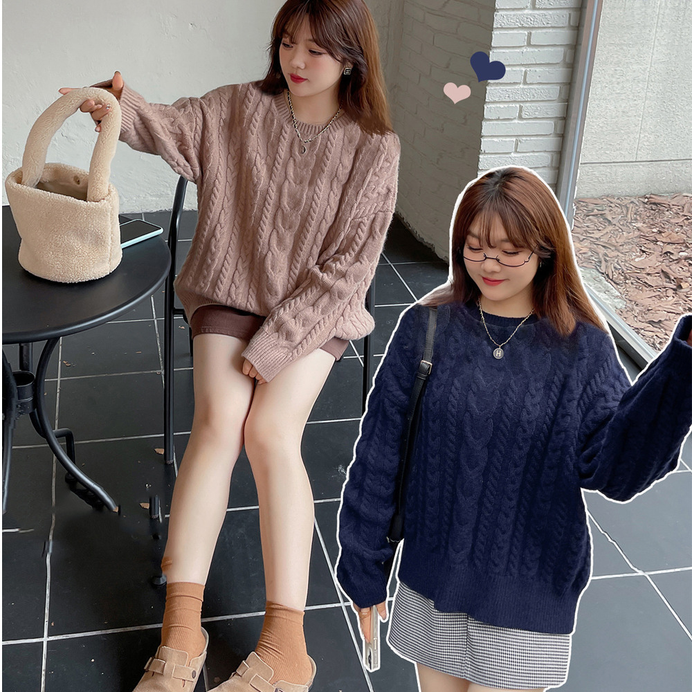 ベーシックスタイル ケーブル編み プルオーバー ニットセーター6