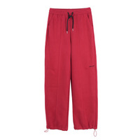 ニット複合生地の暖かで柔らかいスウェットカジュアルワイドパンツ