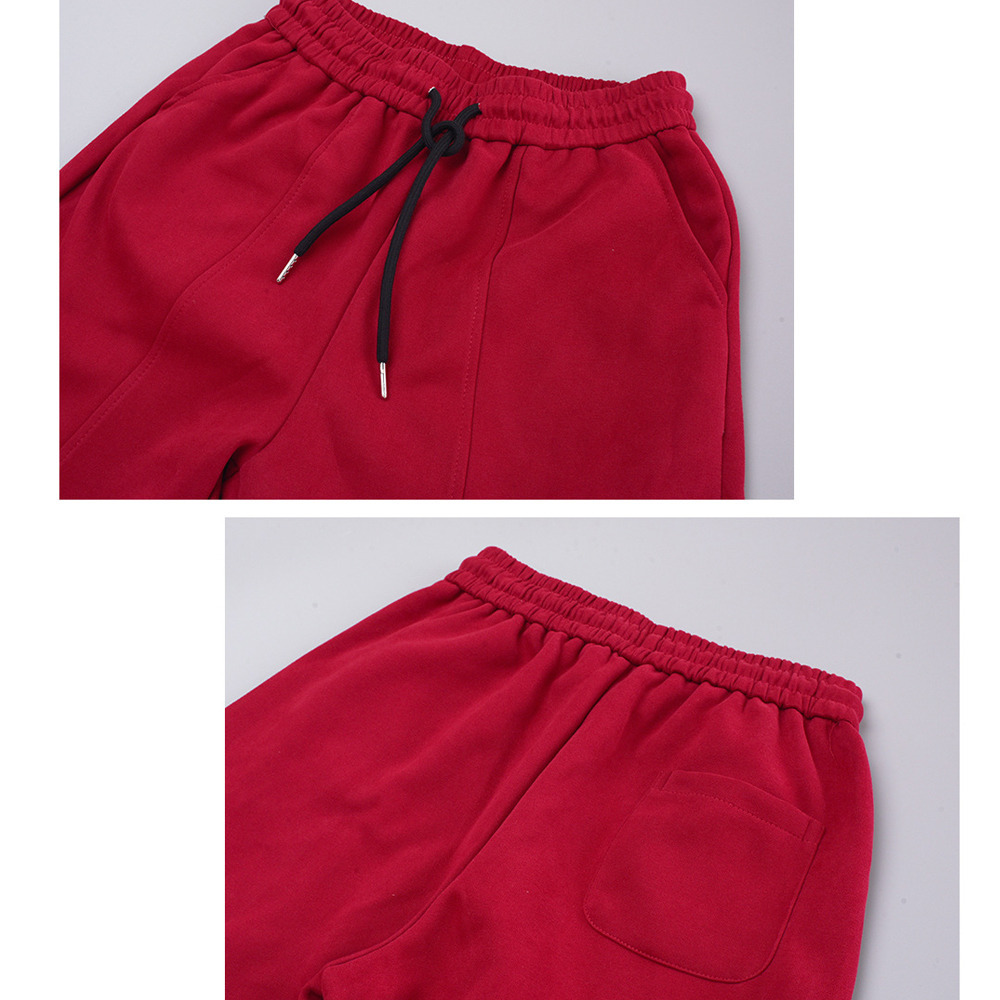 ニット複合生地の暖かで柔らかいスウェットカジュアルワイドパンツ10