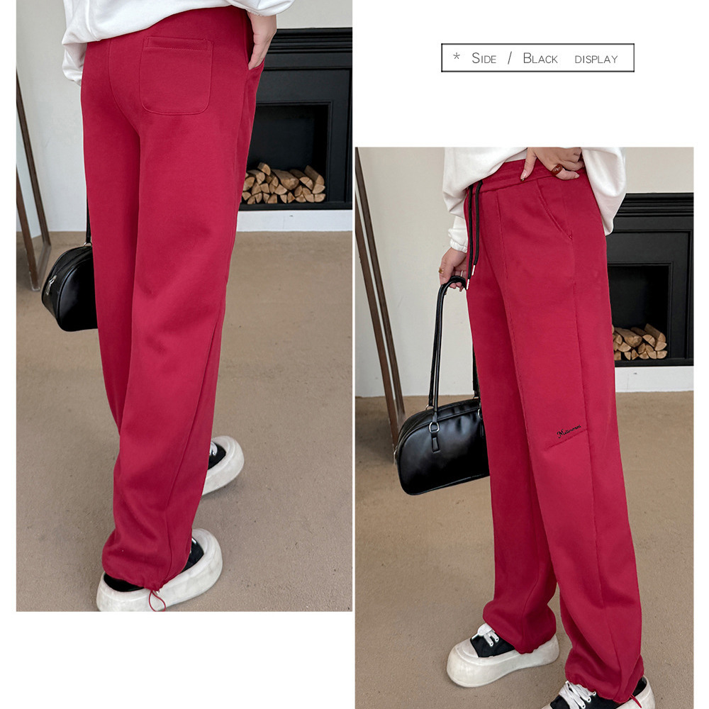 ニット複合生地の暖かで柔らかいスウェットカジュアルワイドパンツ6