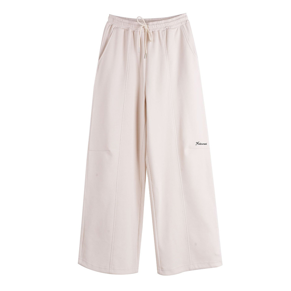 ニット複合生地の暖かで柔らかいスウェットカジュアルワイドパンツ8