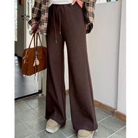 長さ6m違いの2タイプ 裏起毛のウエストゴム フレアパンツ