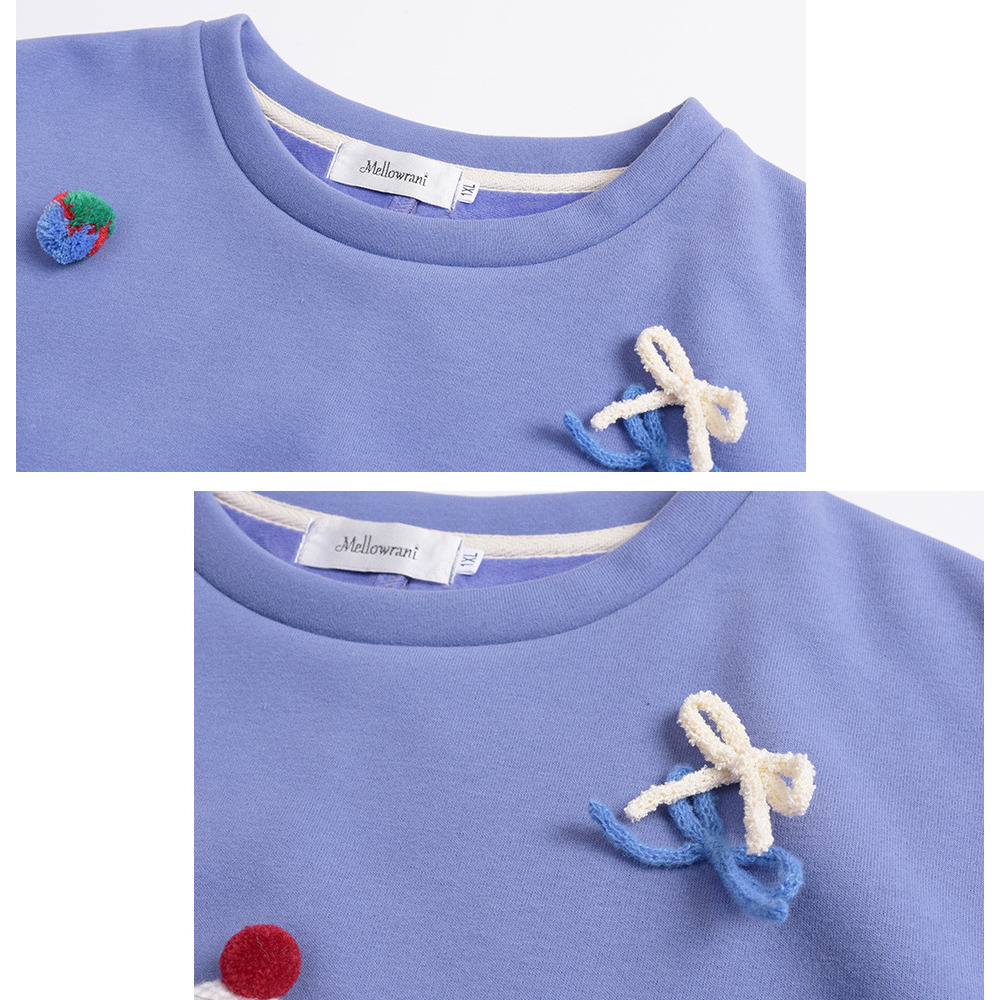 モコモコの子犬立体モチーフ飾り付き 大人可愛い裏起毛トップス10