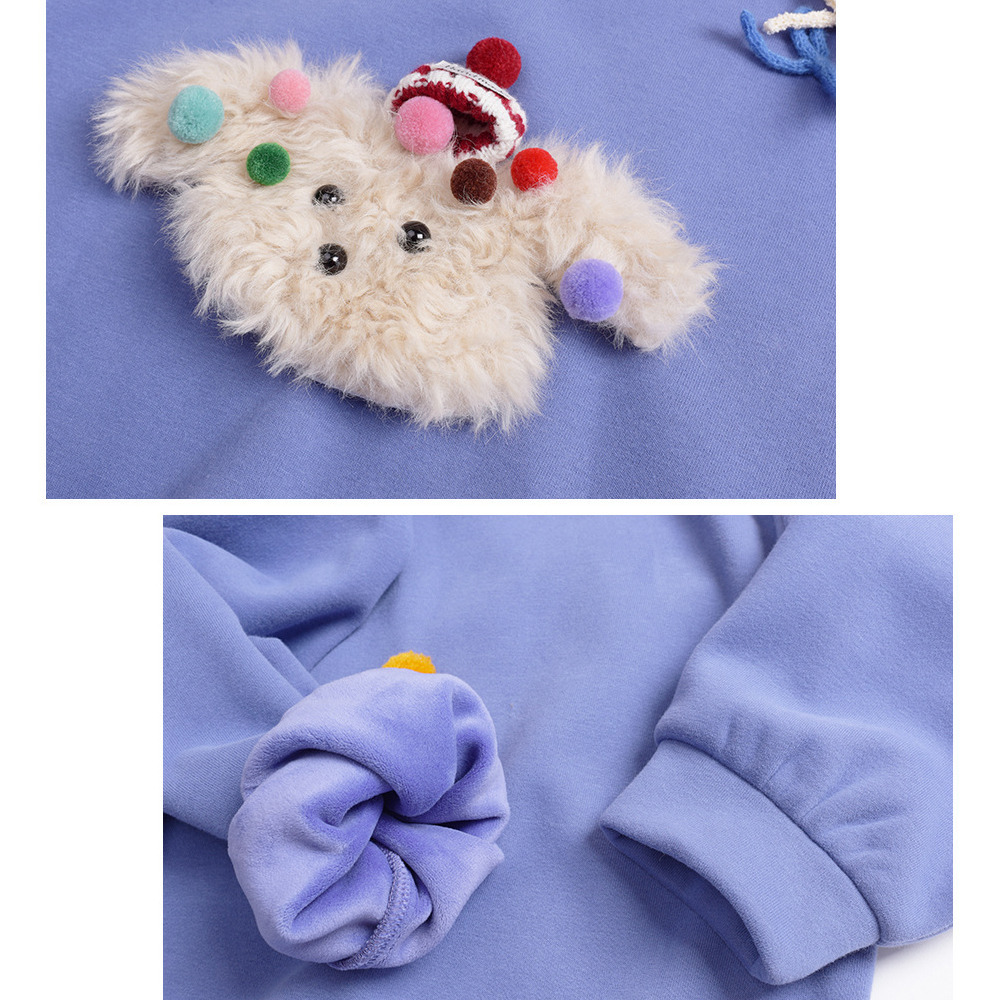 モコモコの子犬立体モチーフ飾り付き 大人可愛い裏起毛トップス11