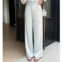 長さ2タイプ  滑らかなシルエット ワイドストレートパンツ  