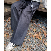 6cm違いのレギュラー丈とロング丈 ワイドストレート デニムパンツ