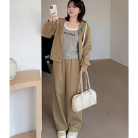 【今だけ10%オフ】フルジップアップパーカー +ワイドパンツ スウェットセットアップ