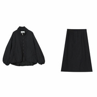 中綿スタンドカラージャケット＆ Aライン ロングスカート