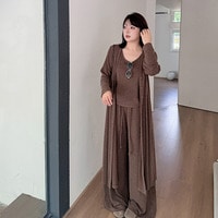 大人の洗練ニットセット カーディガン＆タンクトップ＆ワイドパンツ