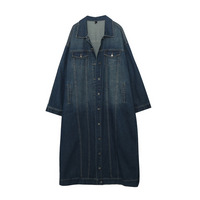 長さ10cm違いの2タイプ ヴィンテージライク デニムロングコート