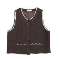 【今だけ10%オフ】フォークロアテイストの刺繍入りベスト&ティアードワンピース