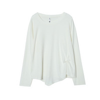 イレギュラーヘムでアシンメトリーツイストデザインの長袖Tシャツ