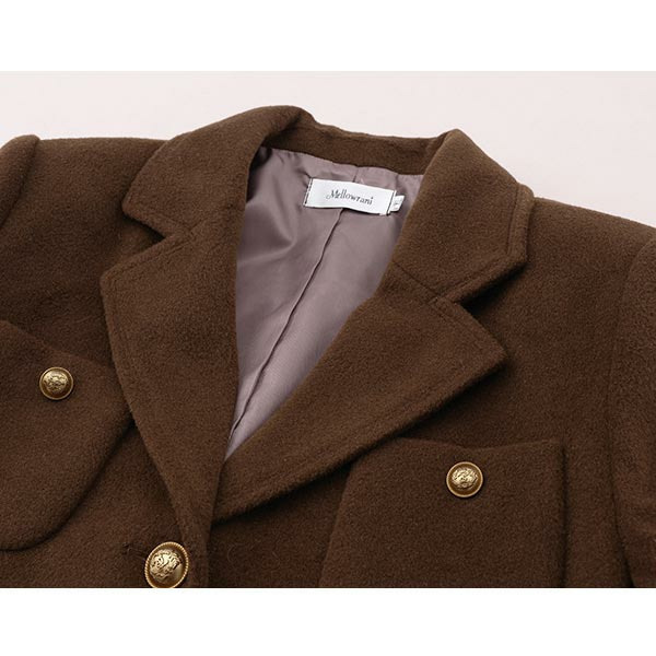 【今だけ10%オフ】ウールライク生地 シングルブレスト ジャケット+スカートスーツ13