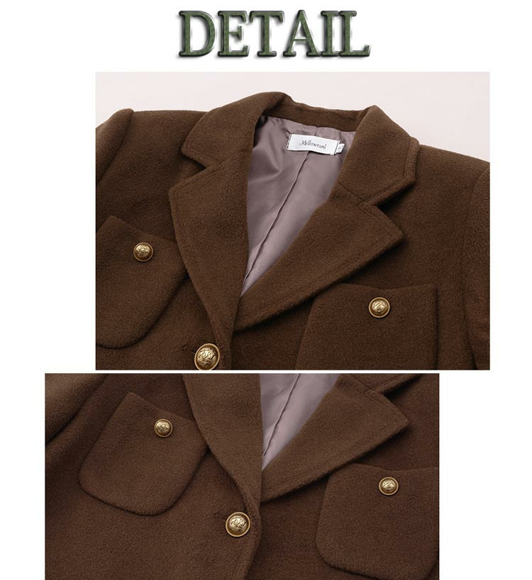 【今だけ10%オフ】ウールライク生地 シングルブレスト ジャケット+スカートスーツ22
