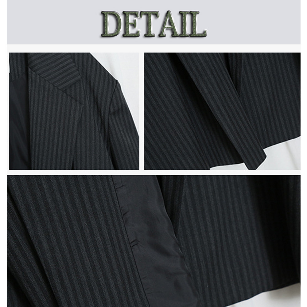 メンズライクな縦ストライプ柄 オーバーサイズ ジャケット15