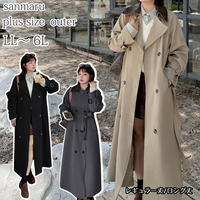 長さ10cm違いの2タイプ PUレザー二重襟付きトレンチコート