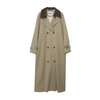 長さ10cm違いの2タイプ PUレザー二重襟付きトレンチコート