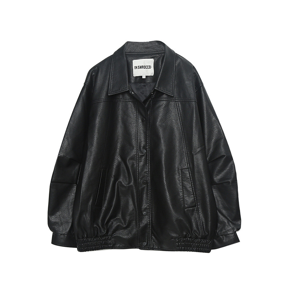 ラグジュアリーPUレザー 襟付きオーバーサイズ ブルゾン11