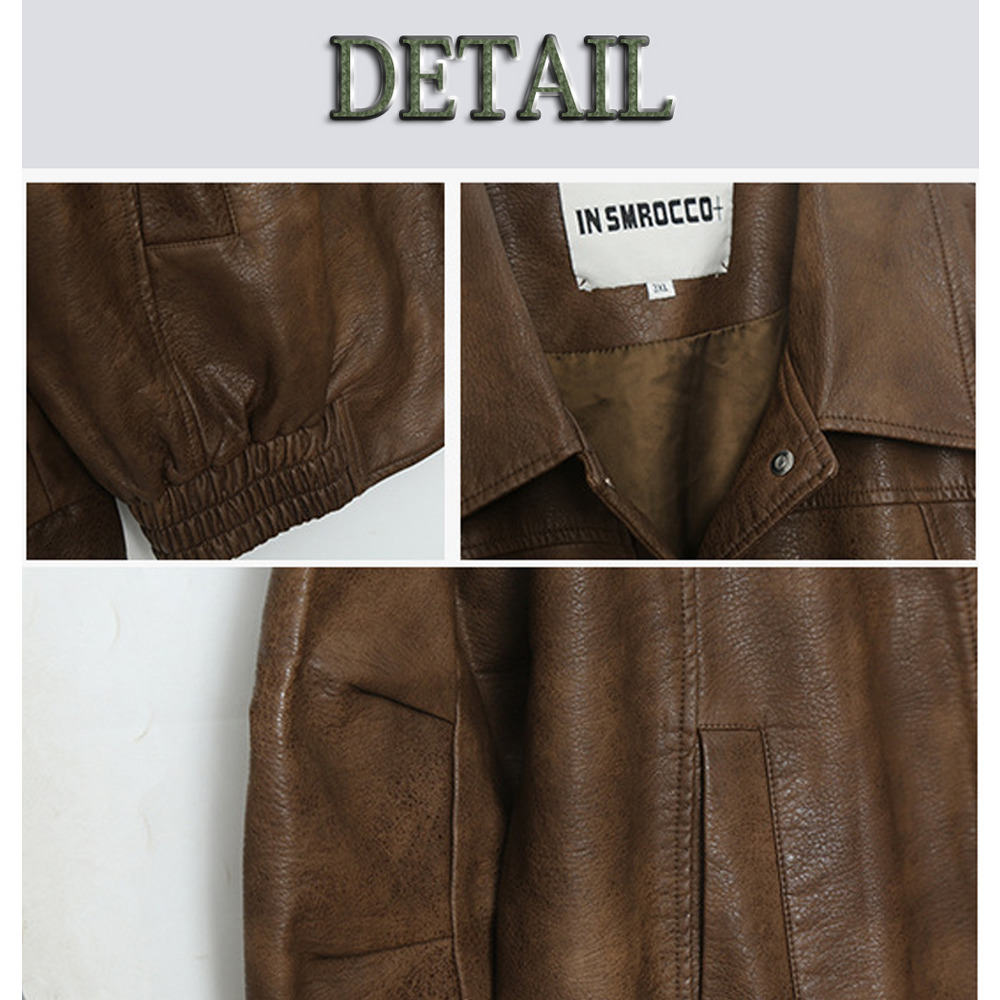 ラグジュアリーPUレザー 襟付きオーバーサイズ ブルゾン17