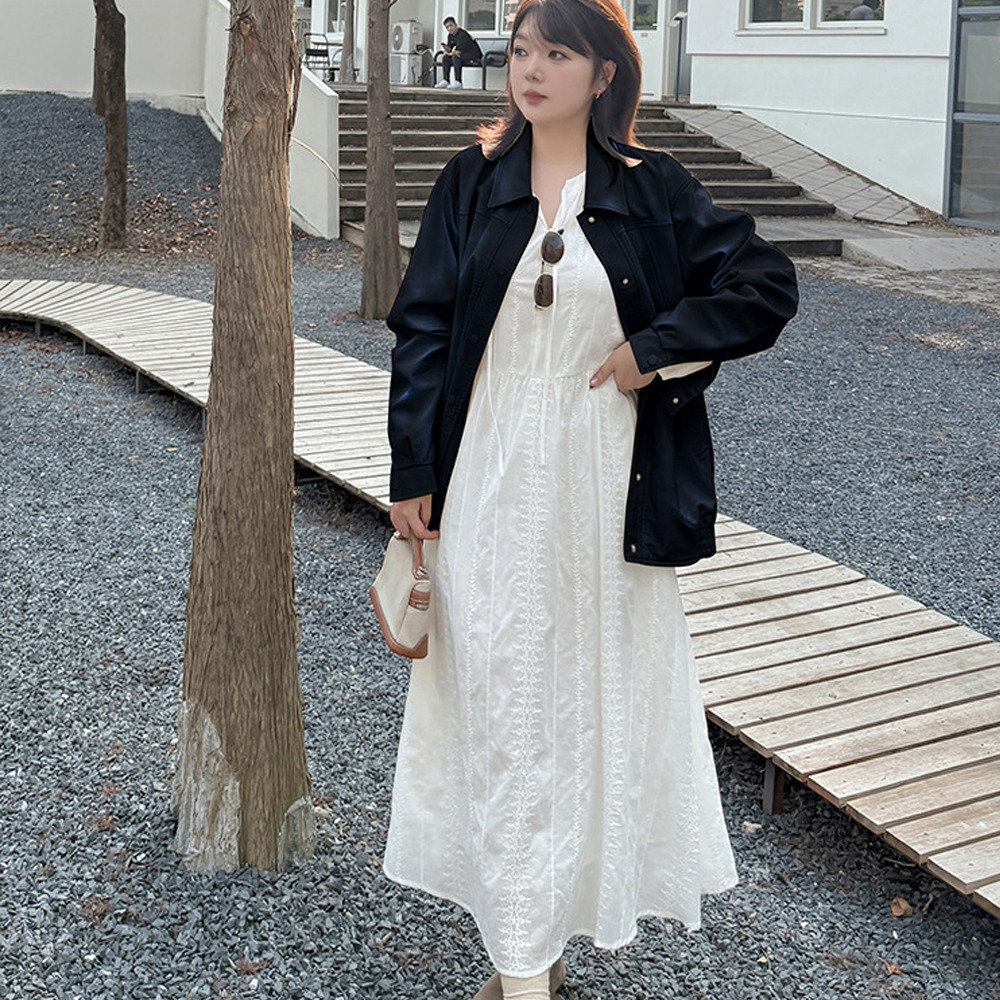 ラグジュアリーPUレザー 襟付きオーバーサイズ ブルゾン2